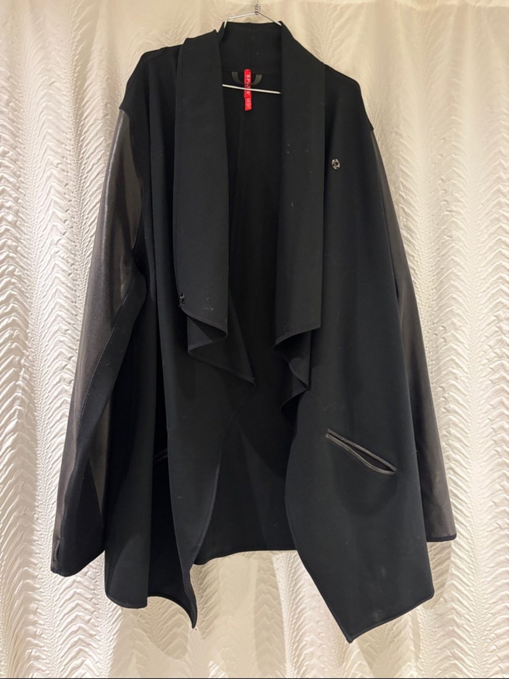 Spanx Black Draped Open Front Jacket